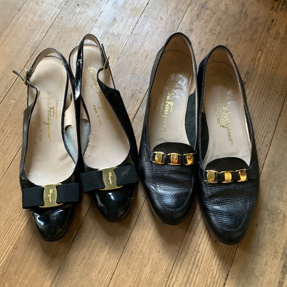 2 pair vintage Salvatore Ferragamo